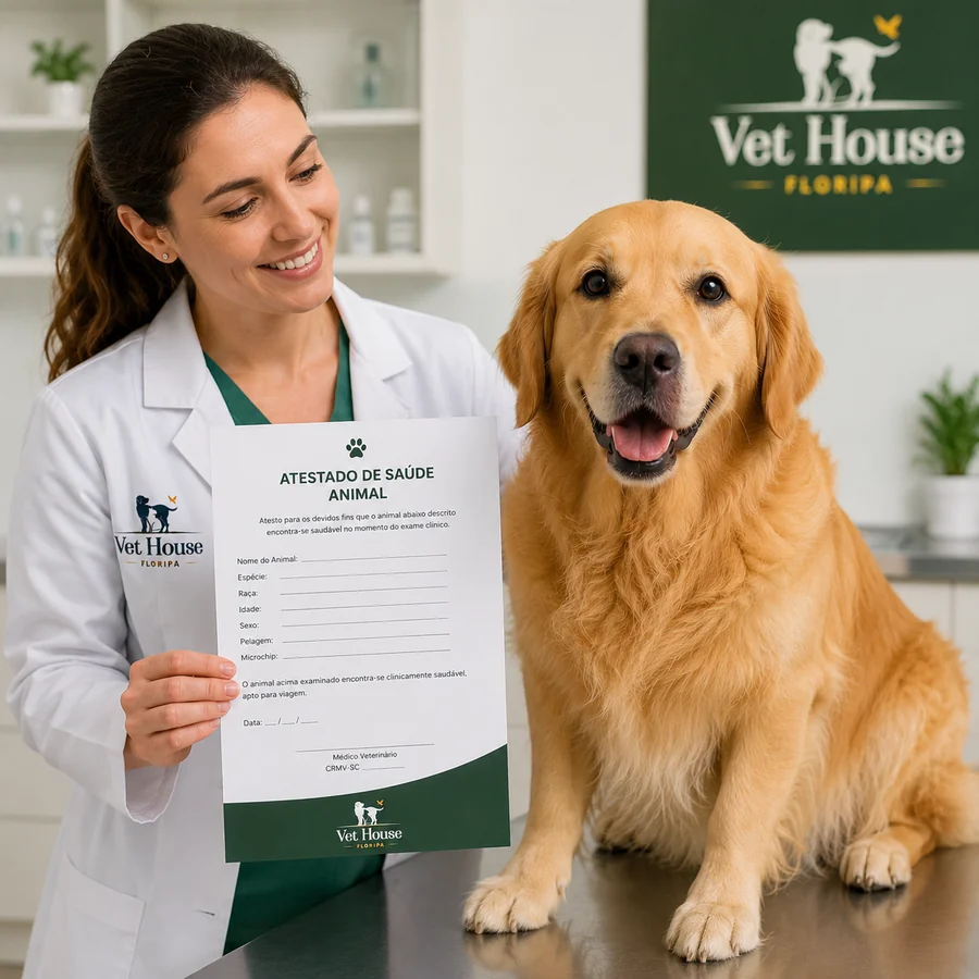Atestado veterinário para viagem com pet — diferença entre atestado e CVI.